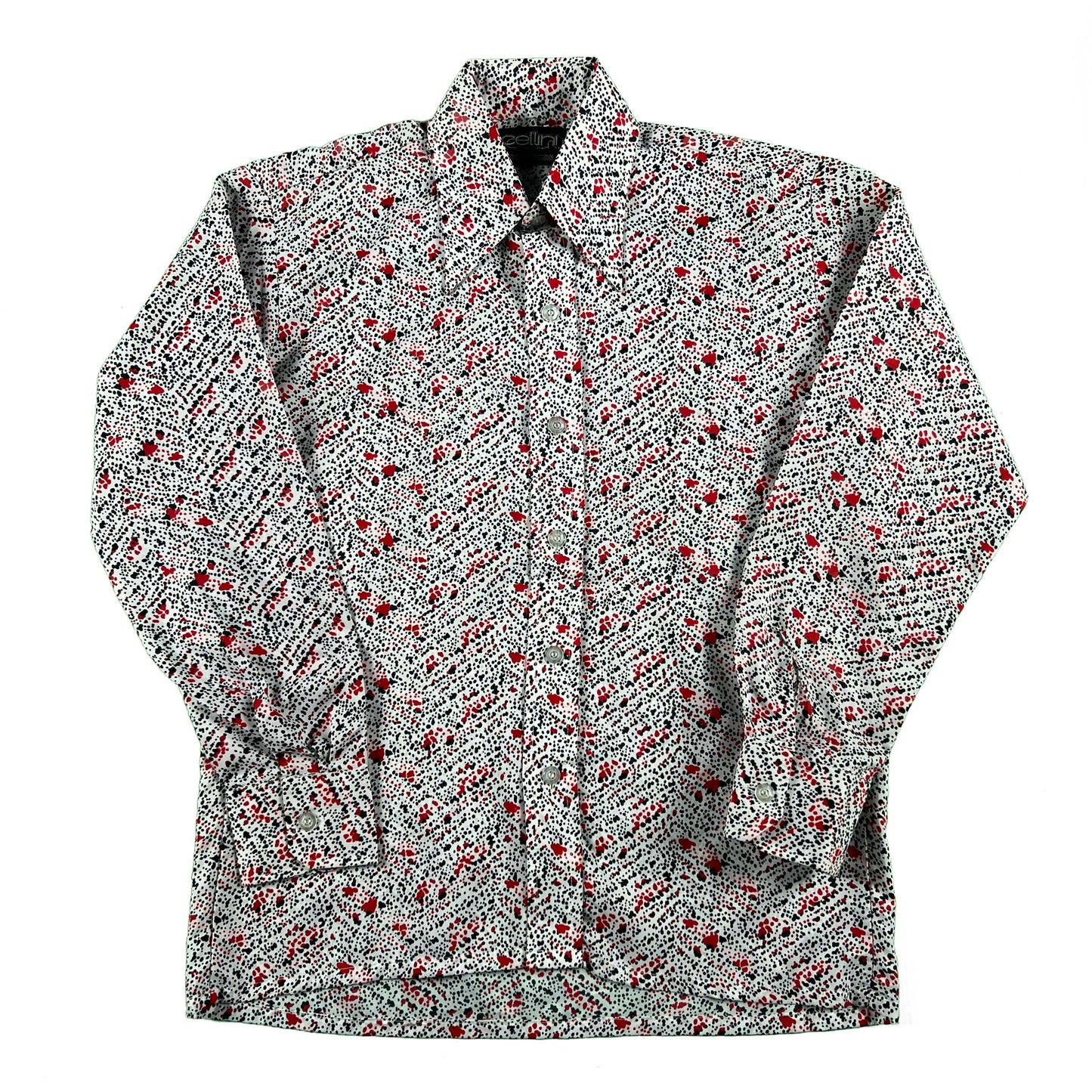 70s cellini Splatter Print Shirt- M