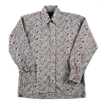 70s cellini Splatter Print Shirt- M