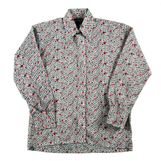 70s cellini Splatter Print Shirt- M