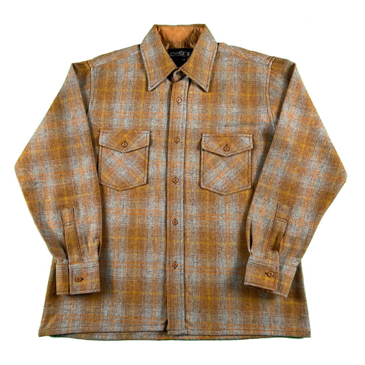 70s cellini Wool & Nylon Flannel Board Shirt- L