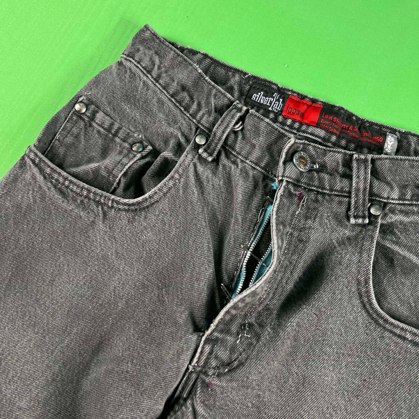 90s Sun Faded Black Levi's Silvertab 'Loose' Denim- 28x28.5