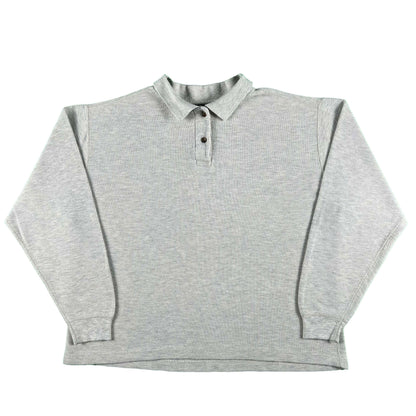 00s Lands' End Collared Waffled Knit Thermal- L