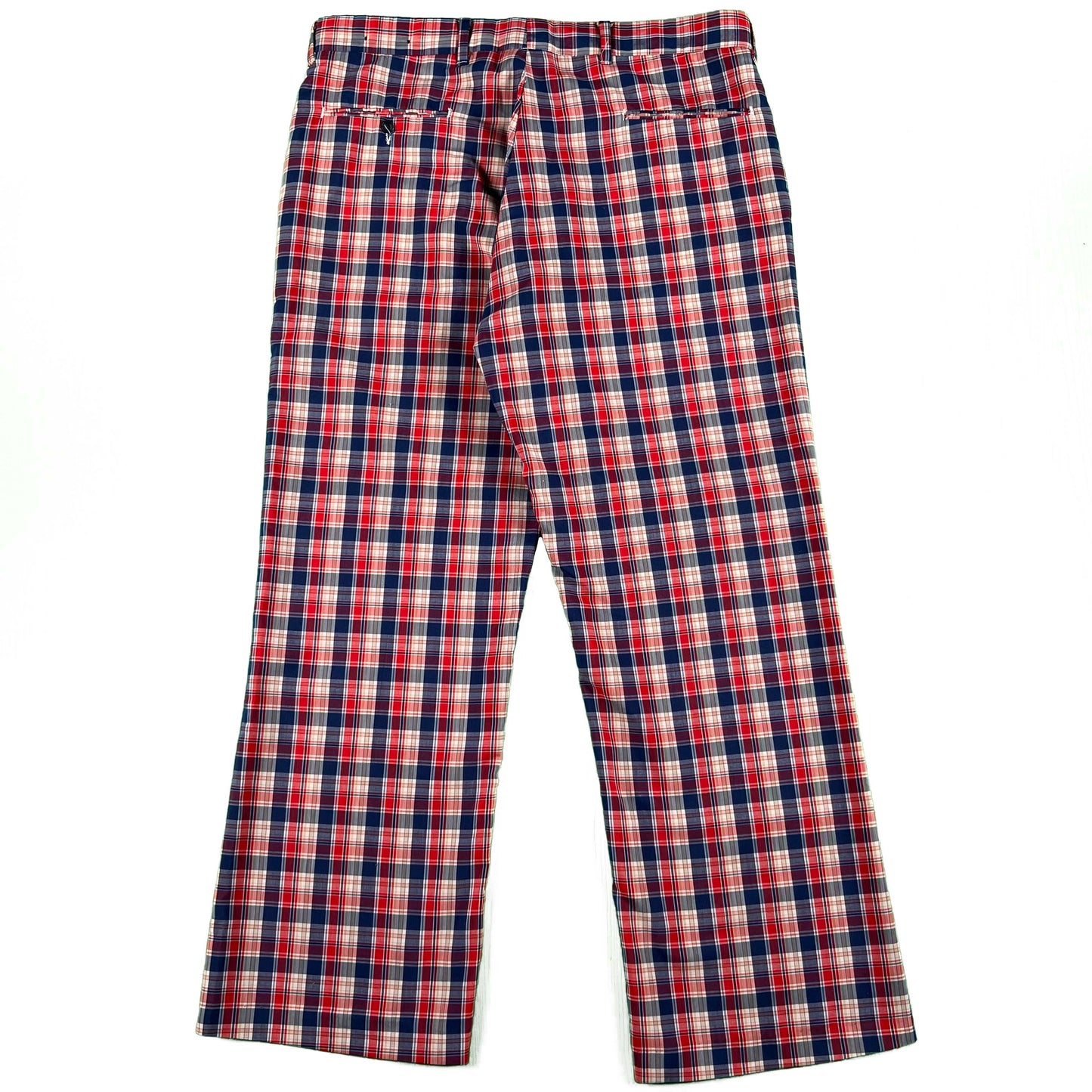 70s/80s Lightweight Plaid Trousers- 36x29