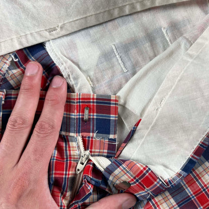 70s/80s Lightweight Plaid Trousers- 36x29