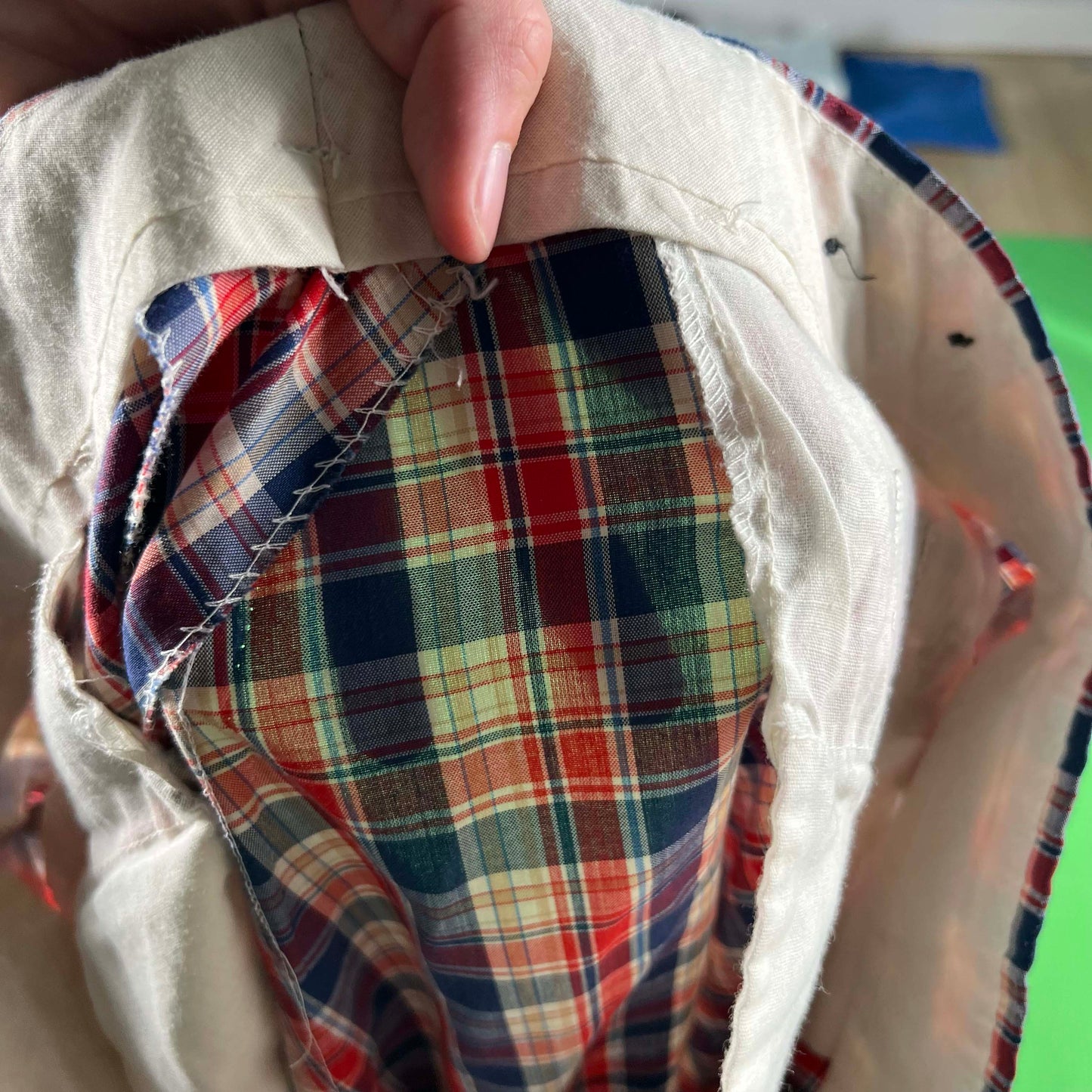 70s/80s Lightweight Plaid Trousers- 36x29