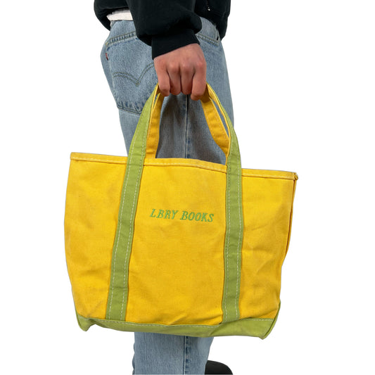 L.L. Bean Yellow 'Lbry Books' Boat and Tote- Small