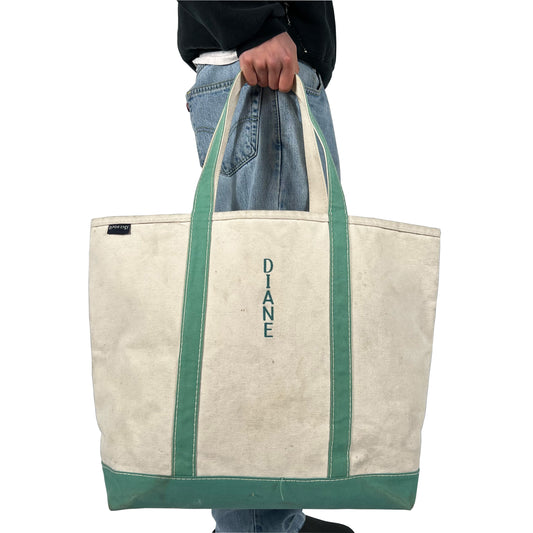 90s Lands' End Seafoam Boat and Tote- Large