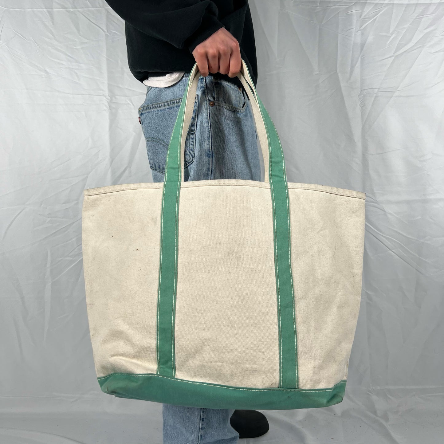 90s Lands' End Seafoam Boat and Tote- Large