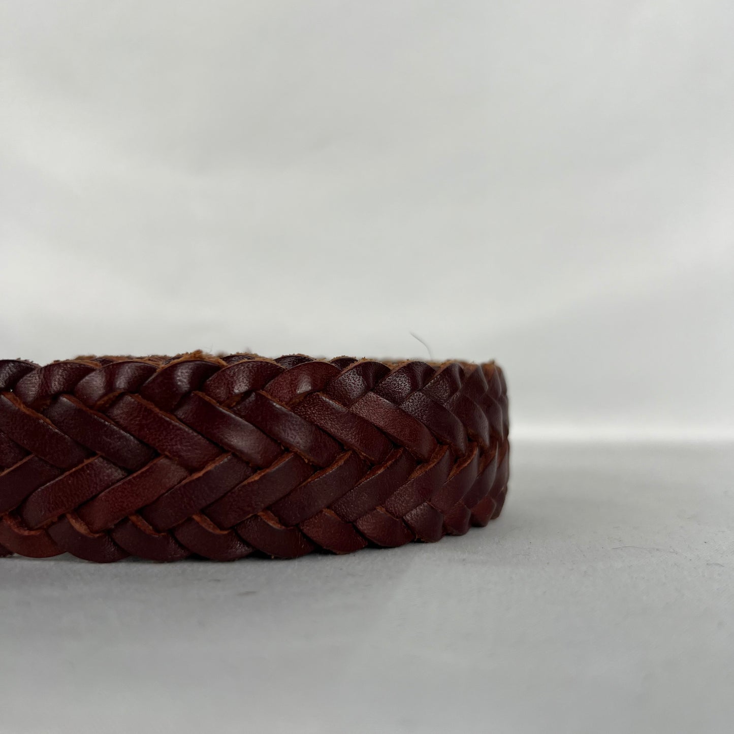 J.Crew Braided Brown Leather Belt- 34"-38"