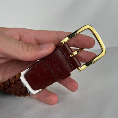 J.Crew Braided Brown Leather Belt- 34"-38"