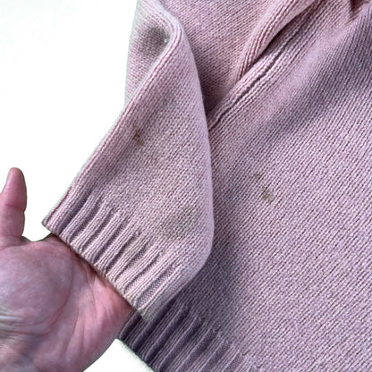 00s Eddie Bauer Beat Up Pink Lambswool Sweater- S