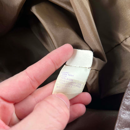 70s Mahogany Brown Leather Trench- M