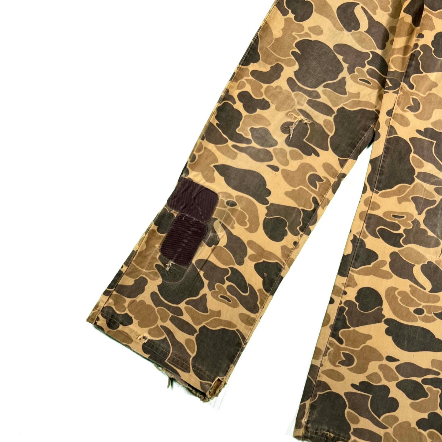 70s Patched Camo Cotton Hunting Pants- 28x30