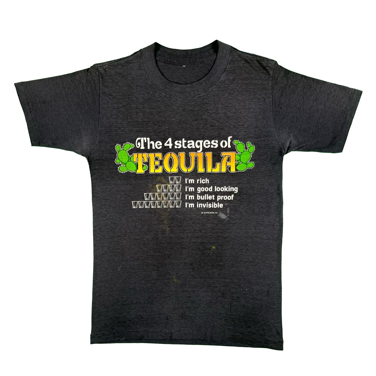 80s Sun Faded Tequila Shots Tee- M