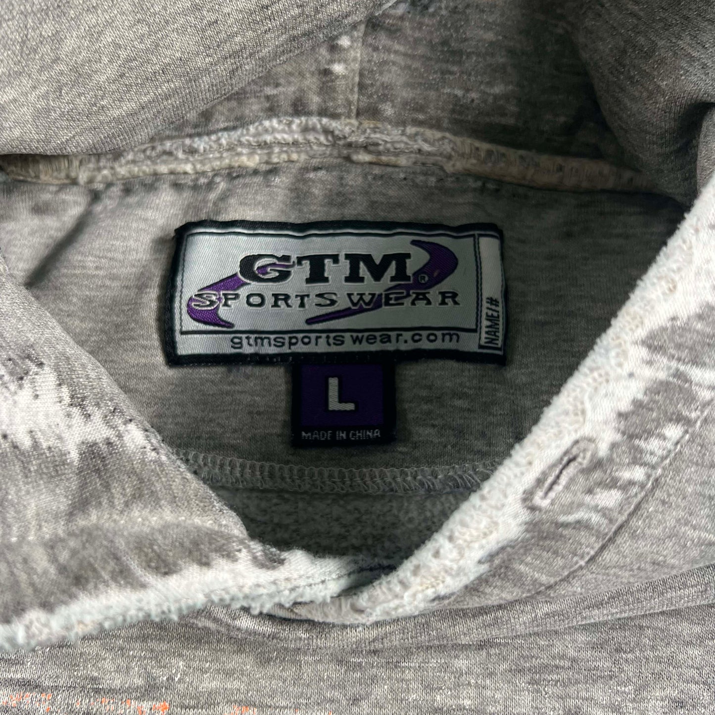 00s Thrashed Grey Bulldogs Hoodie- L