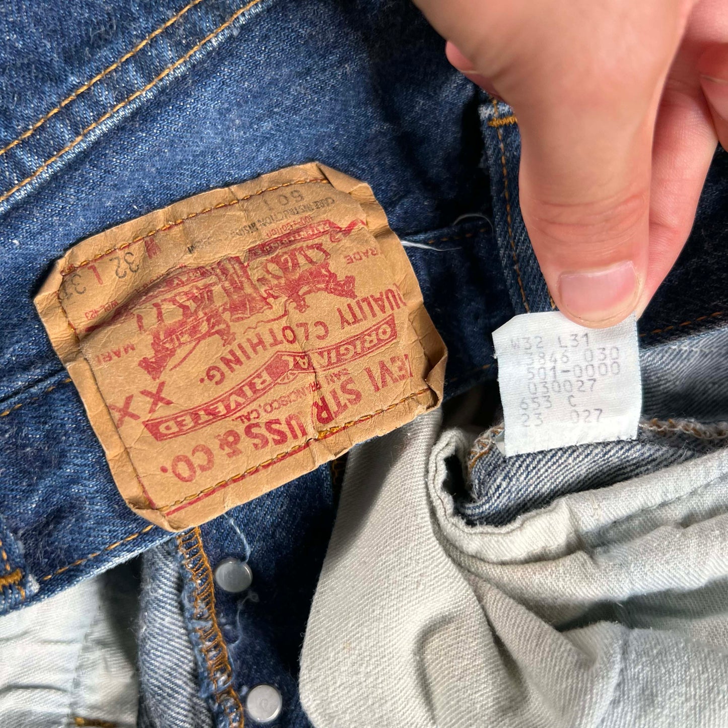 80s Scarecrow Levi's 501 Denim- 28x20