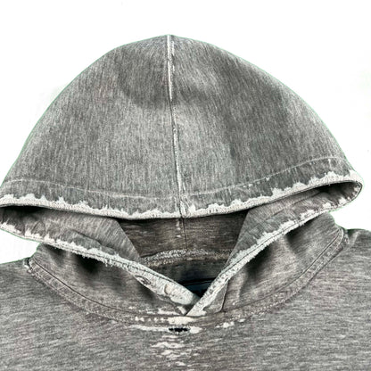 00s Thrashed Grey Bulldogs Hoodie- L