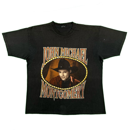 90s Faded Black John Michael Montgomery Tour Tee- XL