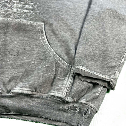 00s Thrashed Grey Bulldogs Hoodie- L