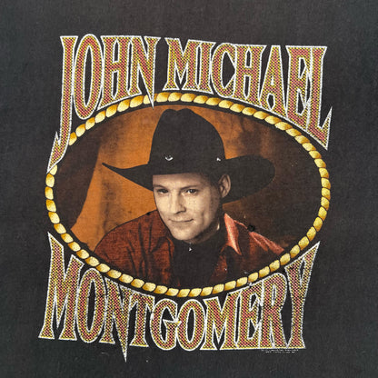 90s Faded Black John Michael Montgomery Tour Tee- XL