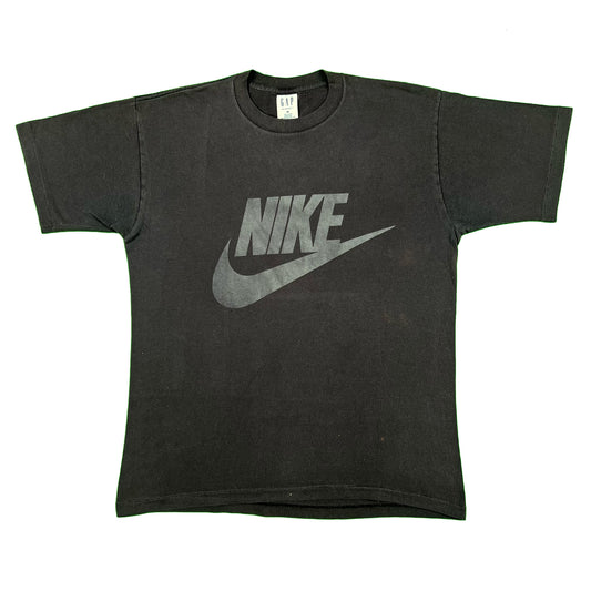 90s Faded Black Nike Logo Tee- M