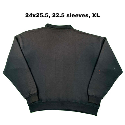 90s Sun Faded Black Oil 1/4 Zip Sweatshirts- SELECT SWEAT