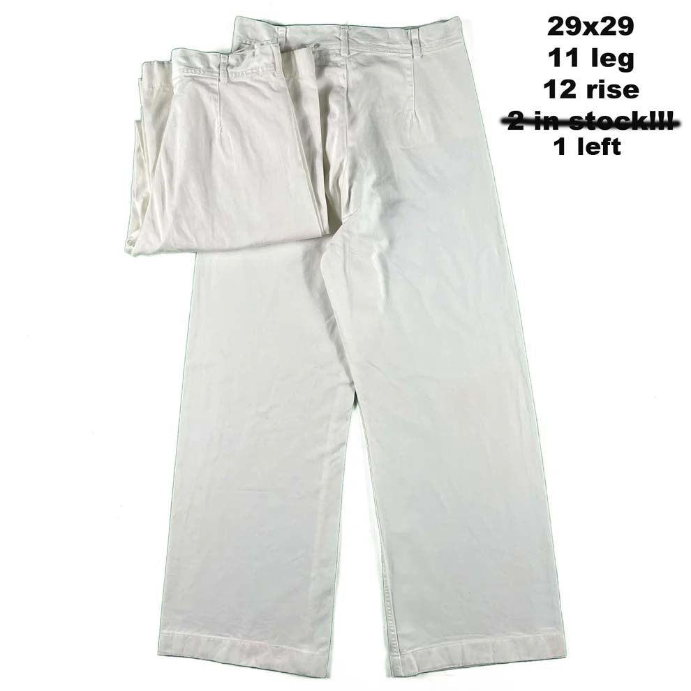 40s/50s White Cotton Sailor Pants- SELECT PAIR