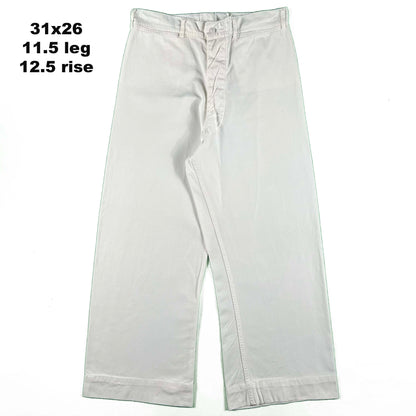 40s/50s White Cotton Sailor Pants- SELECT PAIR