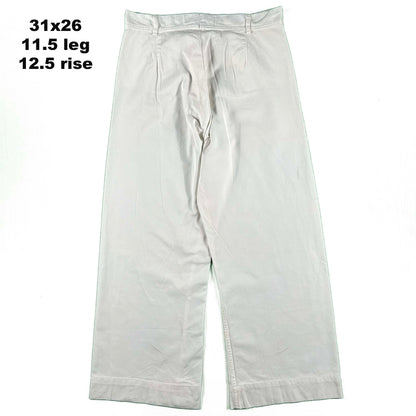 40s/50s White Cotton Sailor Pants- SELECT PAIR