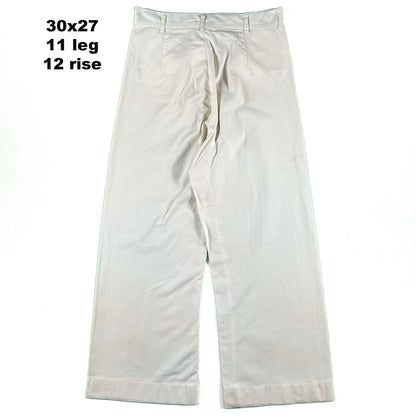 40s/50s White Cotton Sailor Pants- SELECT PAIR