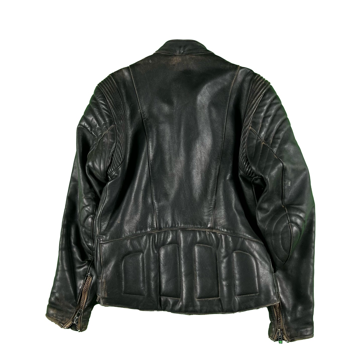 90s Made in England Black Leather Moto Biker Jacket- M