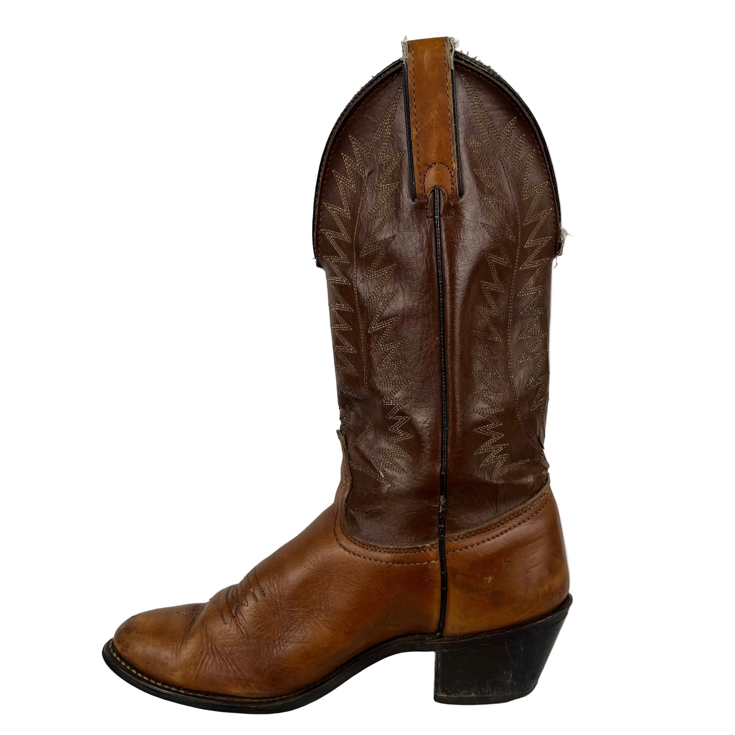 90s Two Tone Leather Cowboy Boots- M's 6, W's 7.5