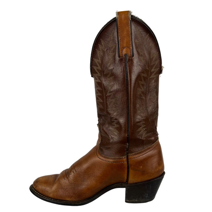 90s Two Tone Leather Cowboy Boots- M's 6, W's 7.5