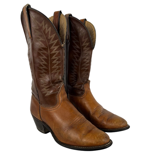 90s Two Tone Leather Cowboy Boots- M's 6, W's 7.5