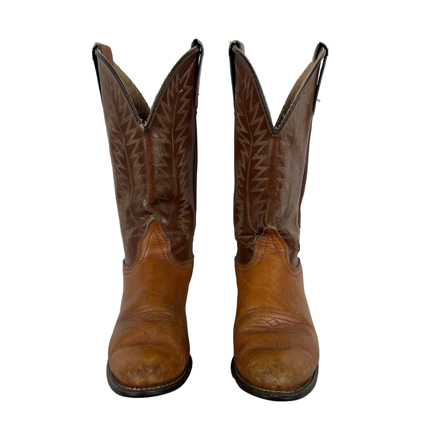 90s Two Tone Leather Cowboy Boots- M's 6, W's 7.5
