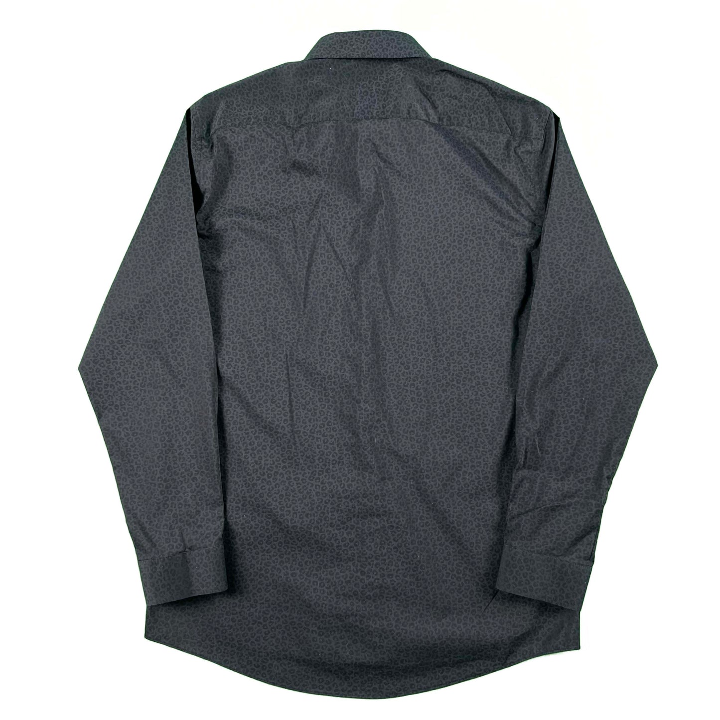 00s Black Cheetah Print Button Up Shirt- M