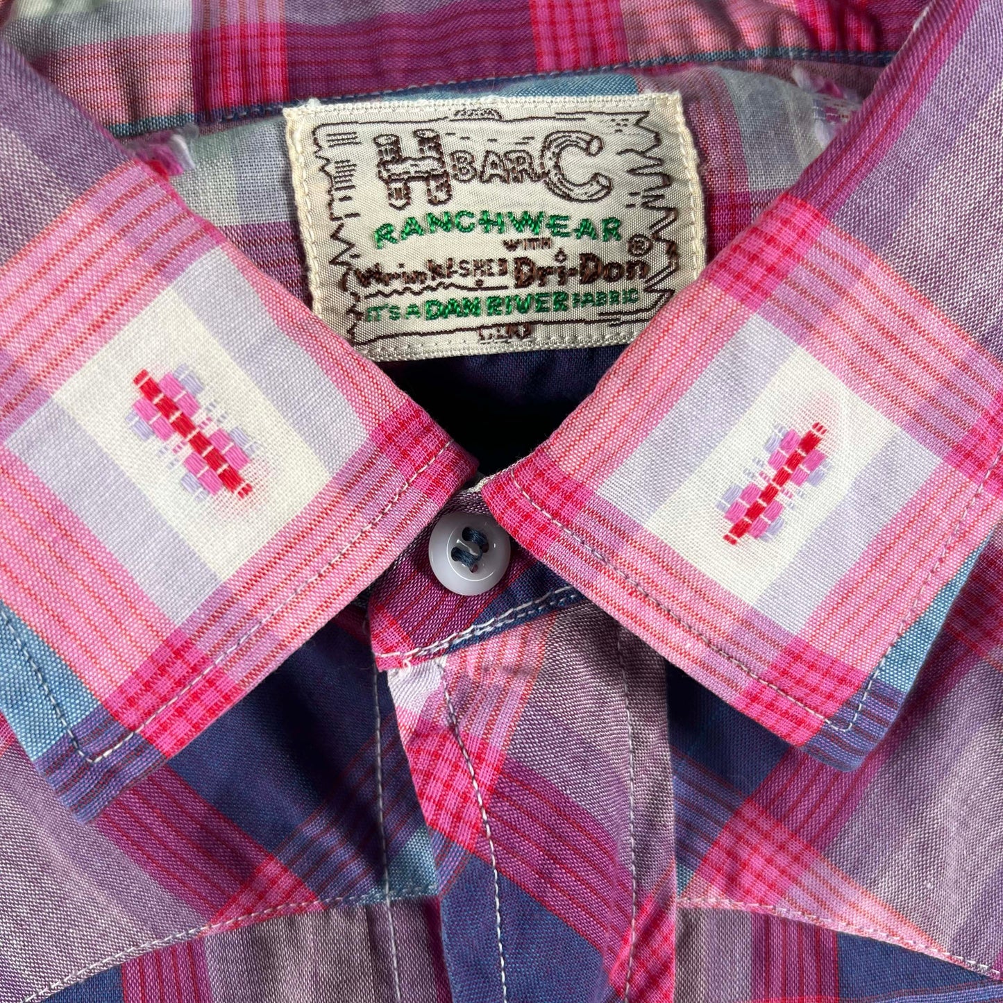 60s H-Bar-C Pink Western Shirt- M