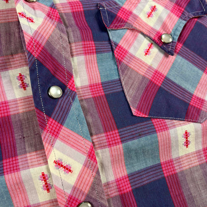60s H-Bar-C Pink Western Shirt- M