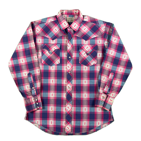 60s H-Bar-C Pink Western Shirt- M