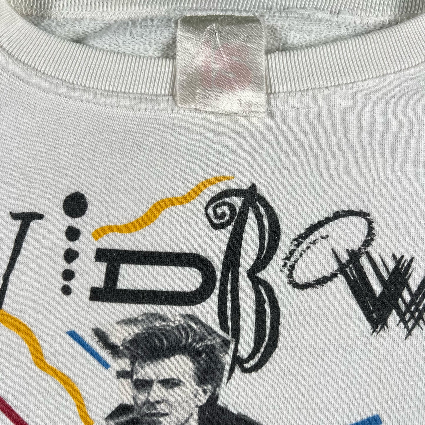 80s David Bowie Chopped Short Sleeve Sweatshirt- L