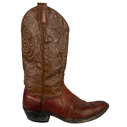 90s Two Tone Leather Cowboy Boots- M's 9.5, W's 11