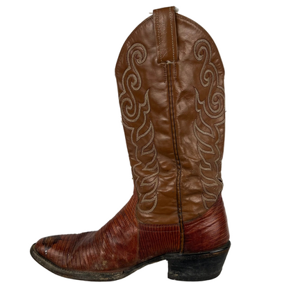 90s Two Tone Leather Cowboy Boots- M's 9.5, W's 11