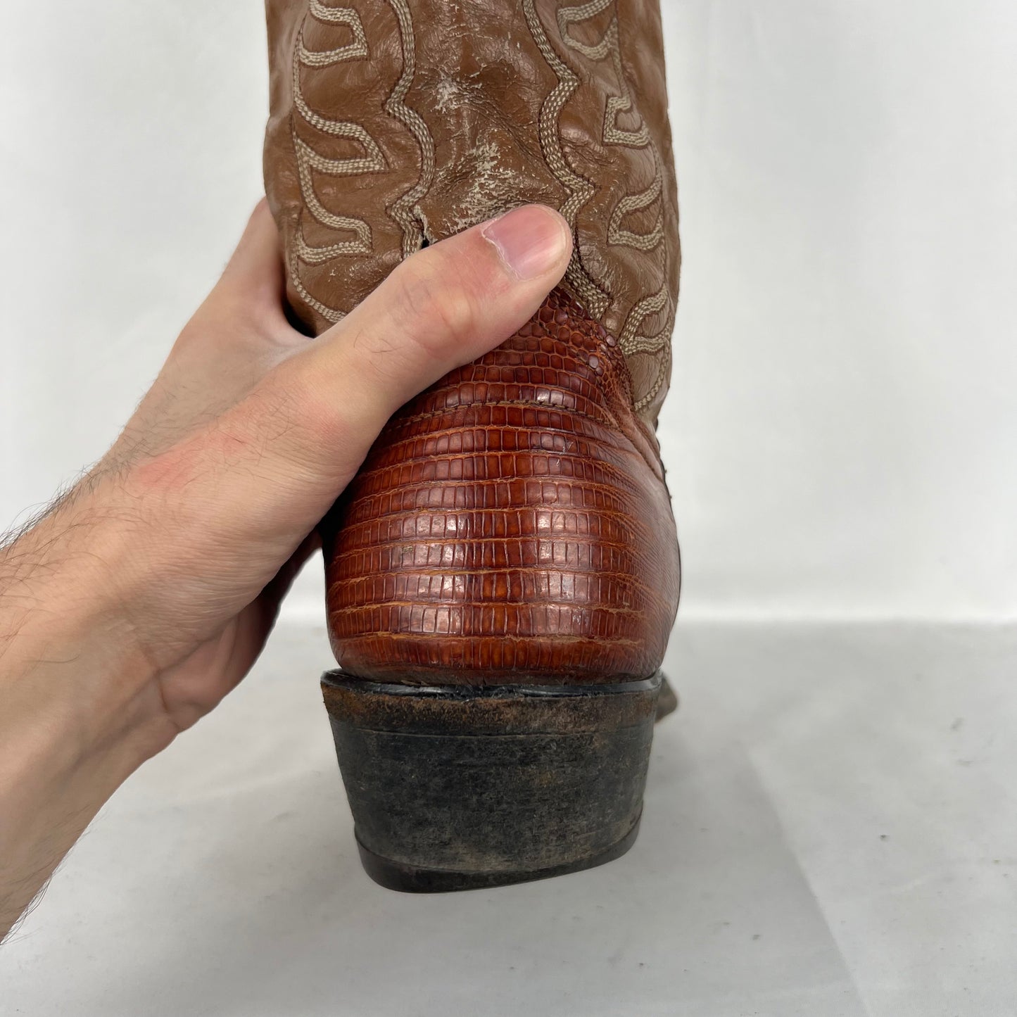 90s Two Tone Leather Cowboy Boots- M's 9.5, W's 11