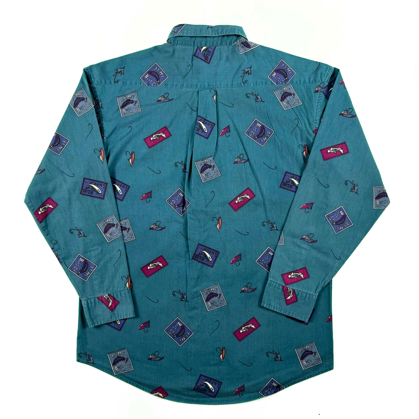 90s/00s Acme Bait Co Fishing Button Up Shirt- L