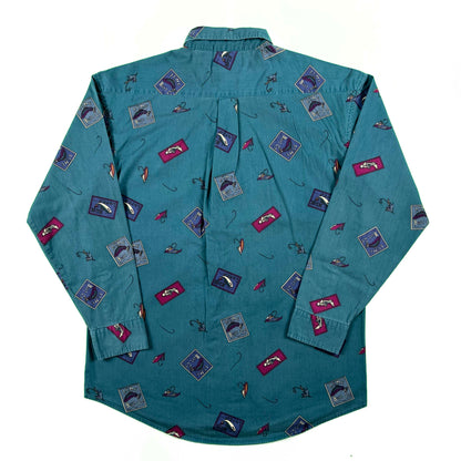 90s/00s Acme Bait Co Fishing Button Up Shirt- L