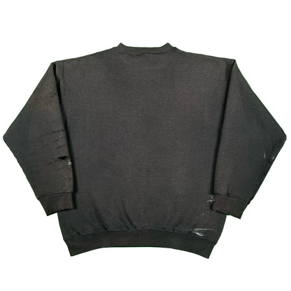 90s Thrashed & Faded Black Sweatshirt- XL