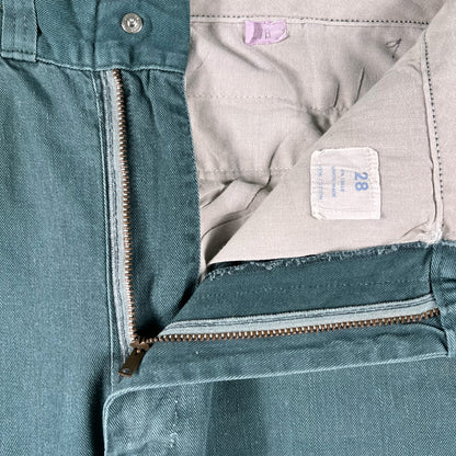 50s Green Cotton Work Chinos- (27x27.5,27x28,27x28.5)