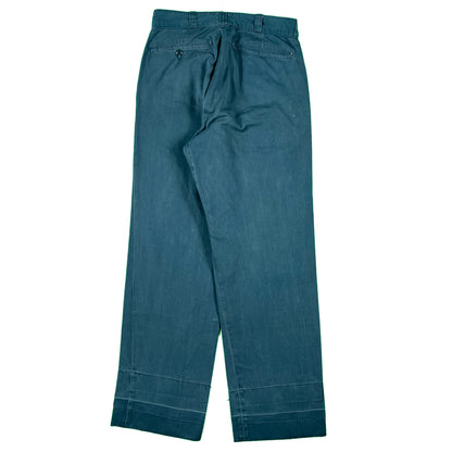 50s Green Cotton Work Chinos- (27x27.5,27x28,27x28.5)