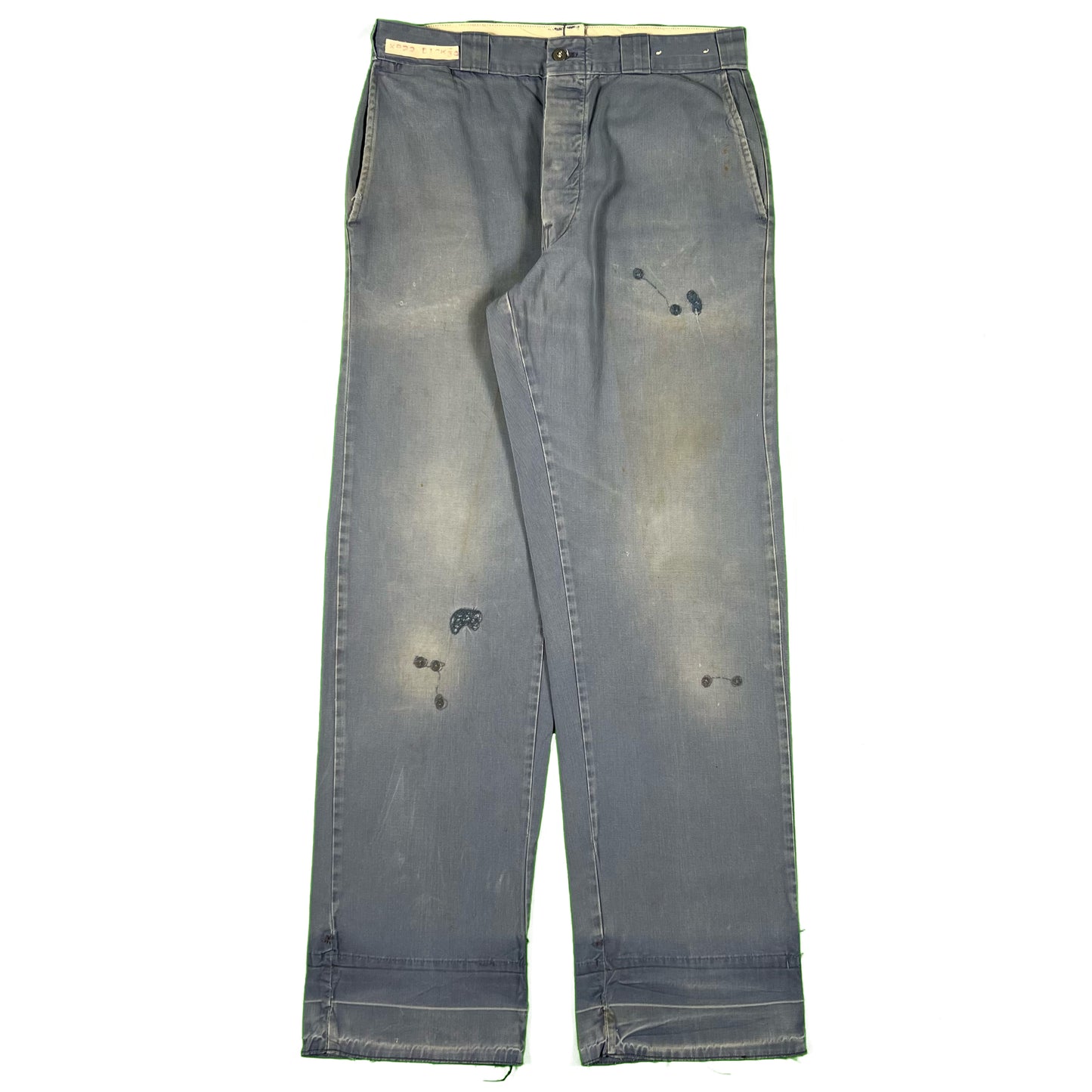 50s Sun Faded Blue Cotton Work Chinos- 30x31.5