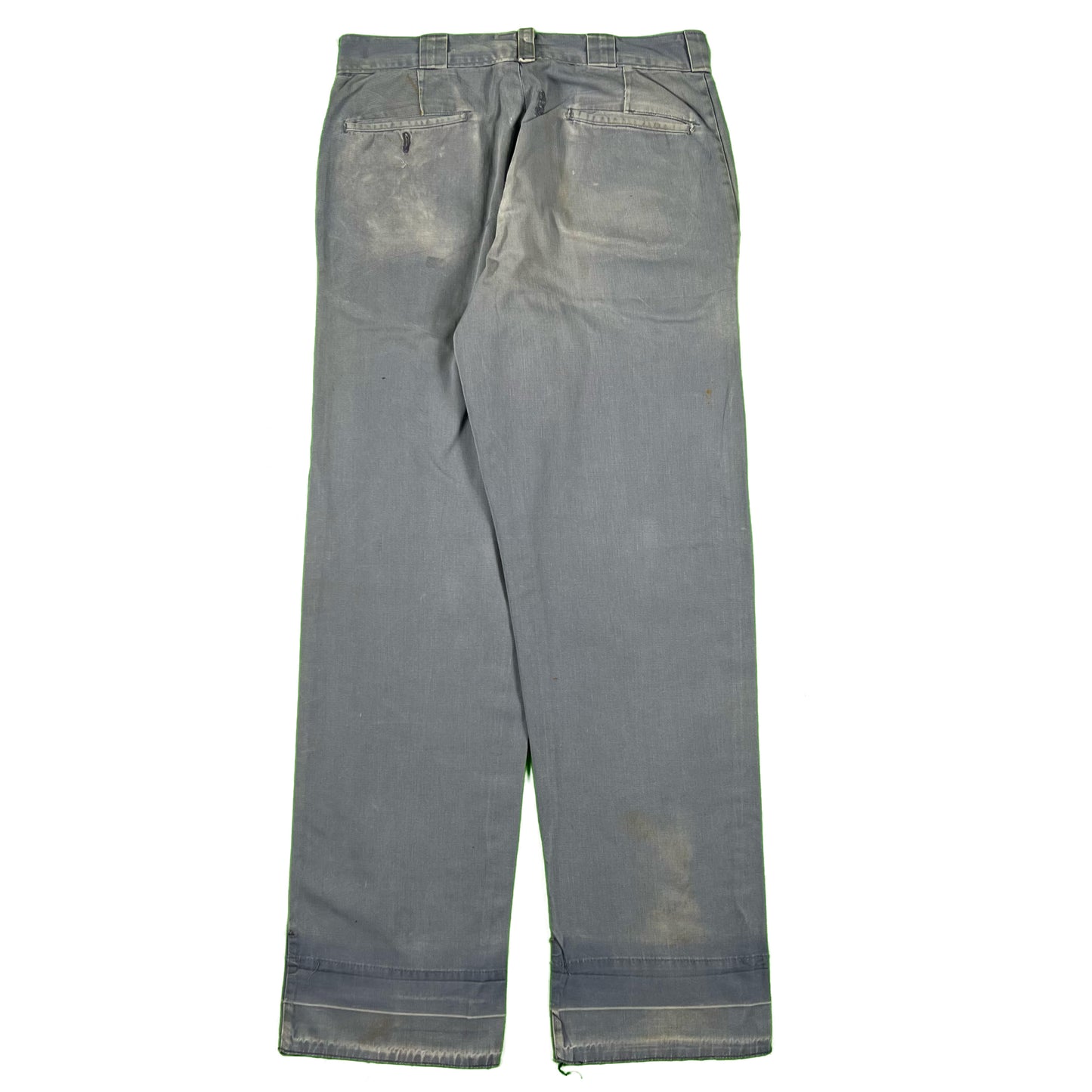 50s Sun Faded Blue Cotton Work Chinos- 30x31.5